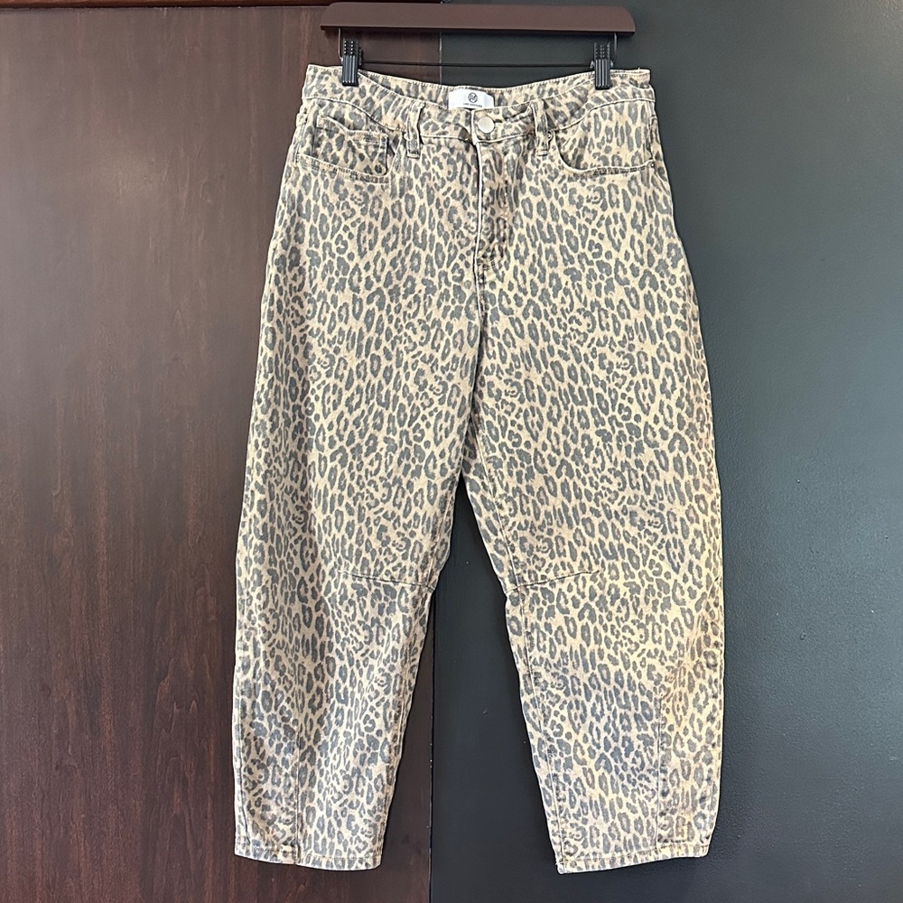 RFM Leopard Print BARREL Casual Pants - Beige